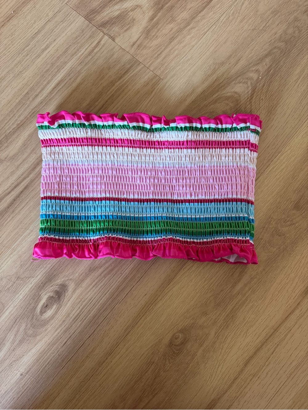 Altar'd State Hot Pink Ruffle Swim Top